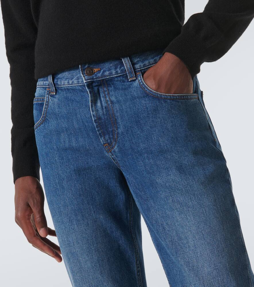 The Row Jaxon Cotton Flared Jeans In Washed Blue