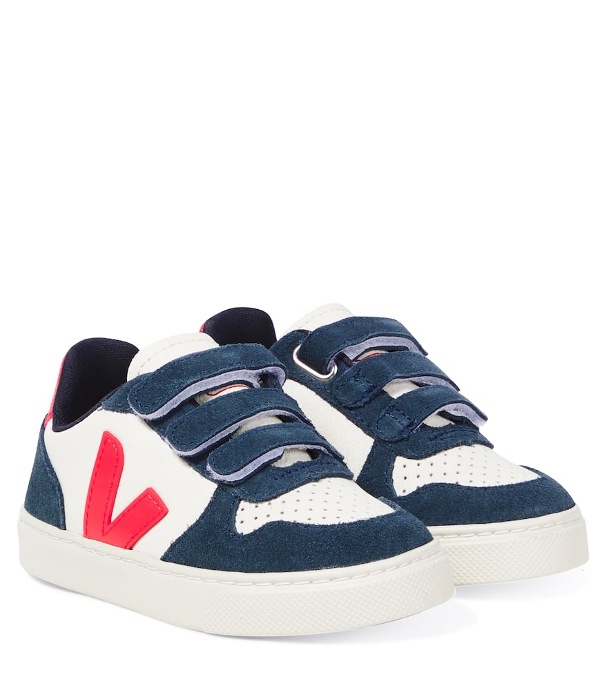 Veja V-10 Leather Sneakers In Blue