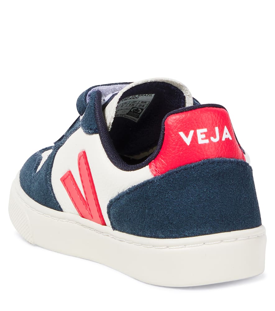Veja V-10 Leather Sneakers In Blue