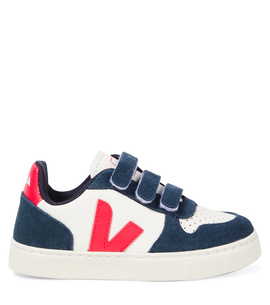 Veja V-10 Leather Sneakers In Blue