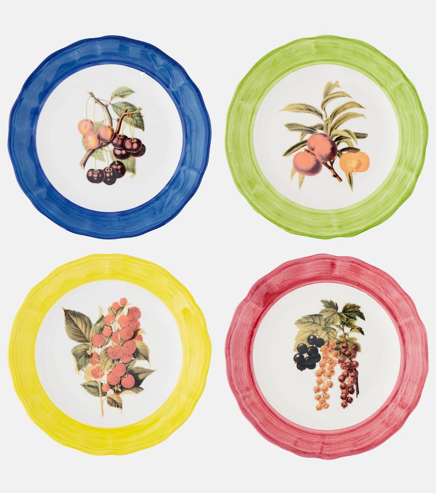 Les-Ottomans Botanica set of 4 ceramic plates
