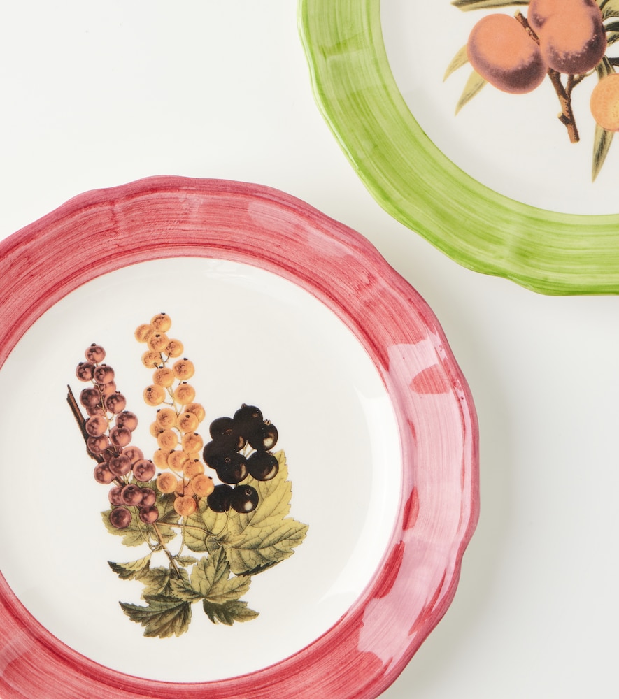  Les-ottomans Les-ottomans Botanica Set Of 4 Ceramic Plates 