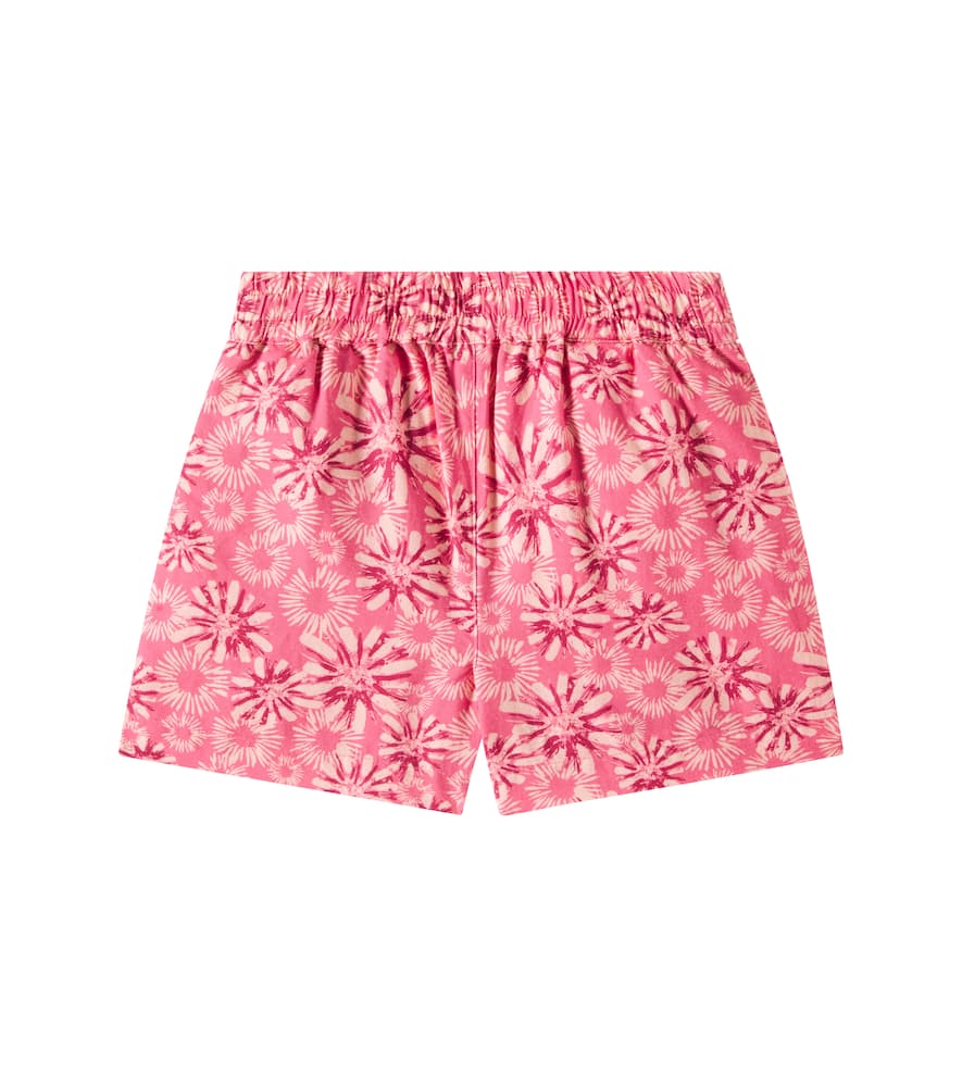 Scotch & Soda Floral Cotton And Linen Shorts In Red