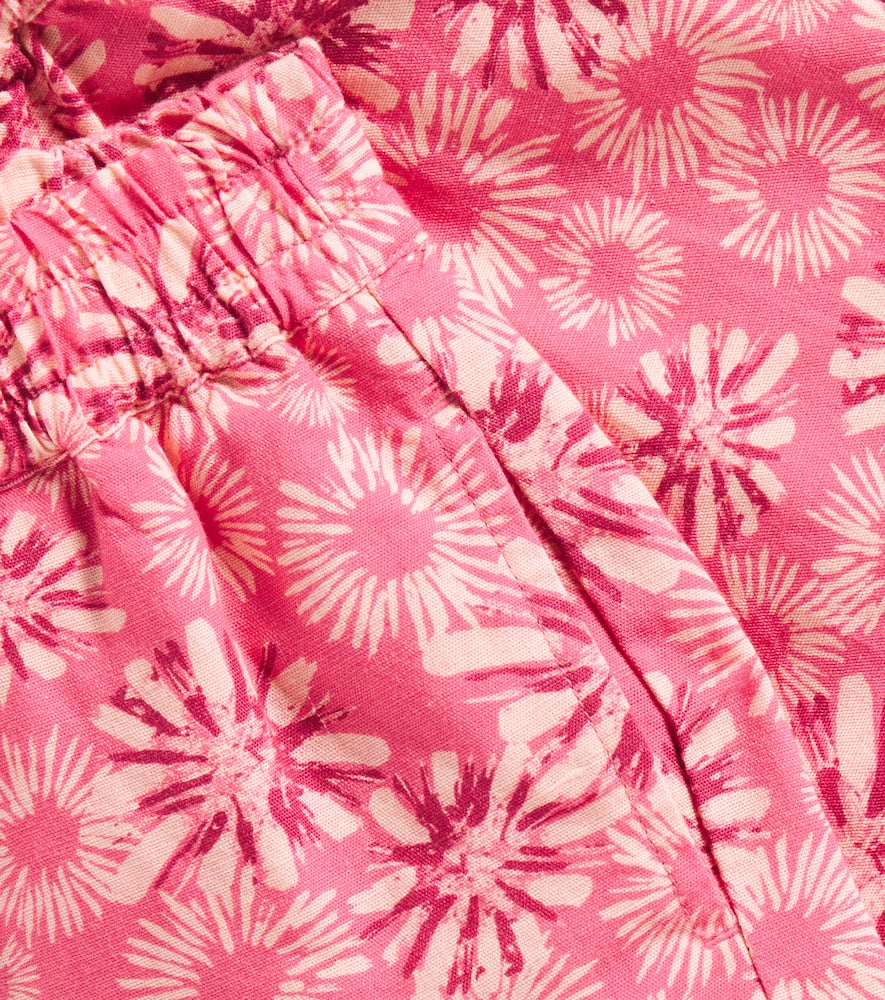 Scotch & Soda Floral Cotton And Linen Shorts In Red