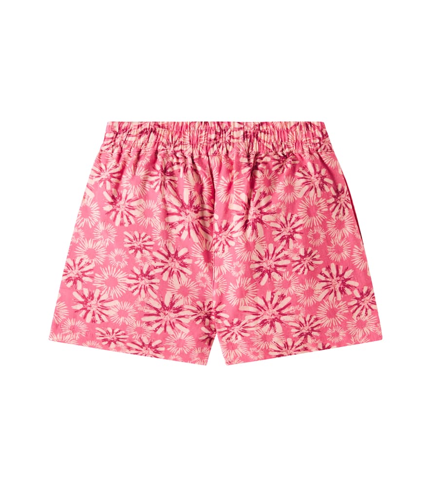 Scotch & Soda Floral Cotton And Linen Shorts In Red