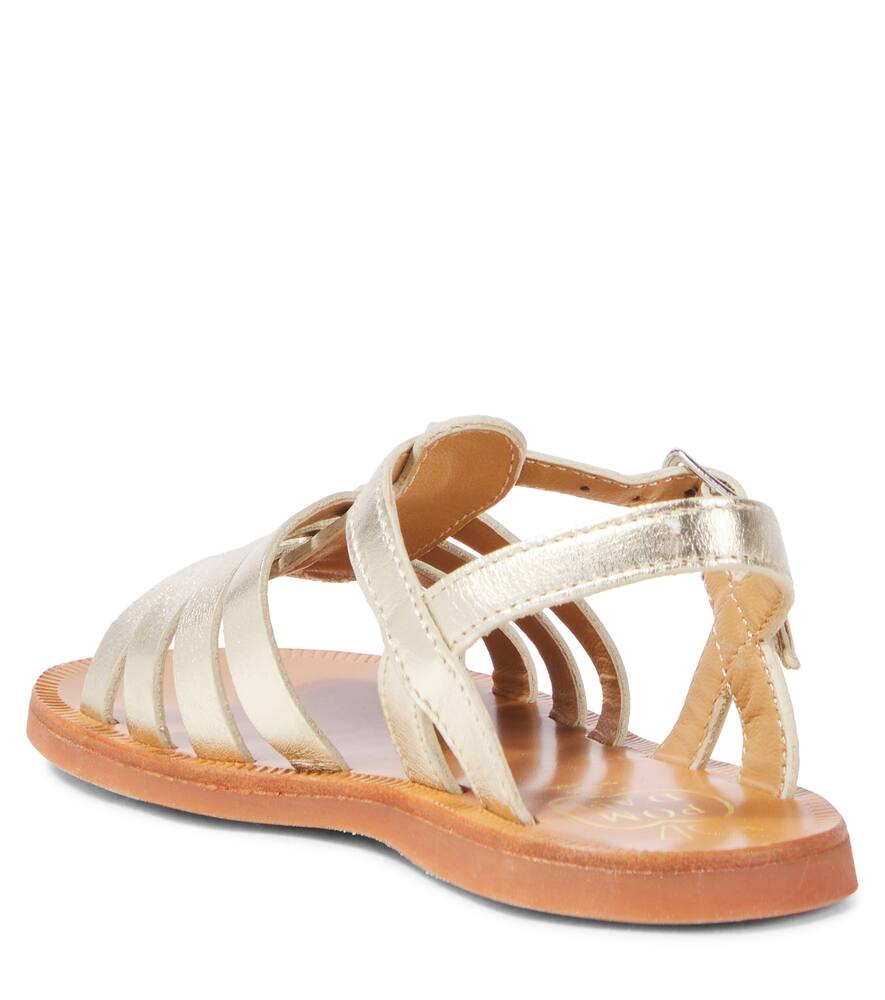 Pom D'api Plagette Strap Metallic Leather Sandals In Metallic