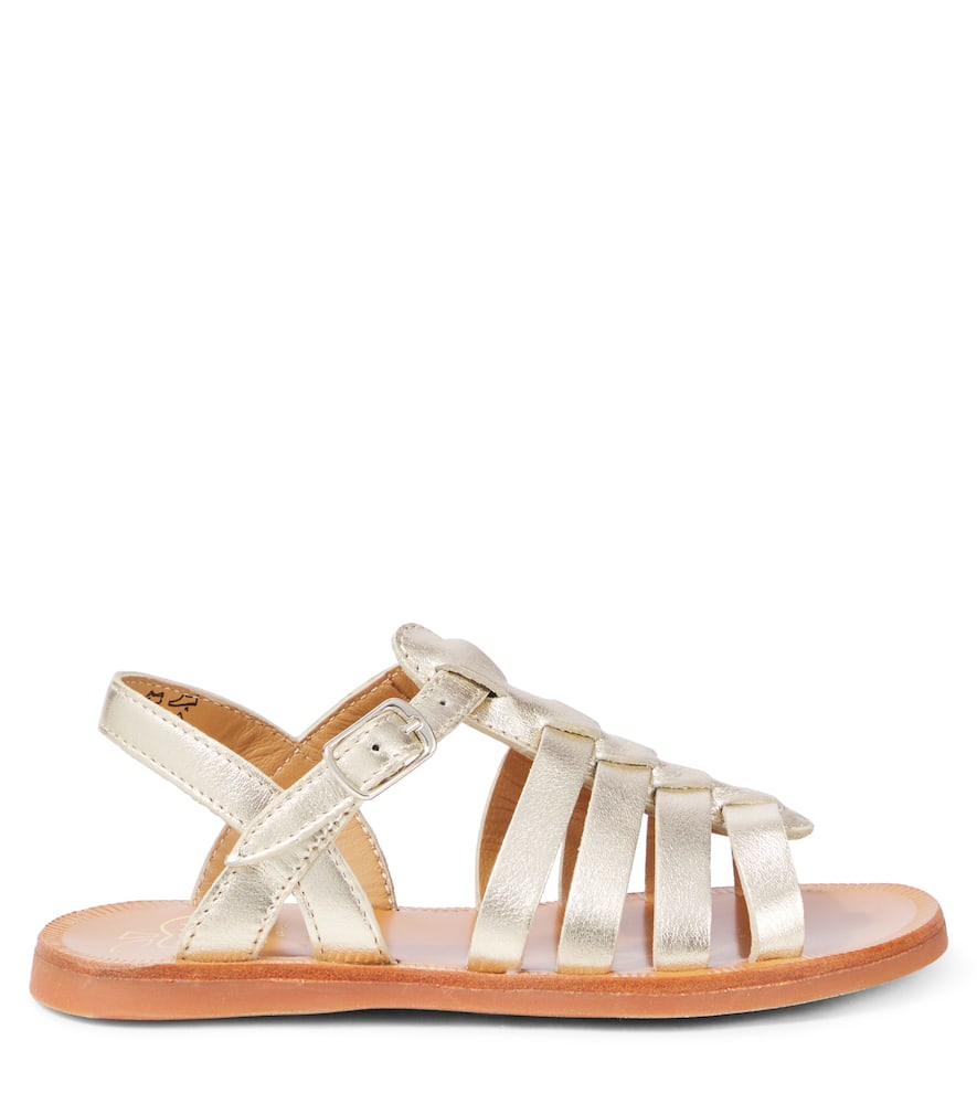 Pom D'api Plagette Strap Metallic Leather Sandals In Metallic