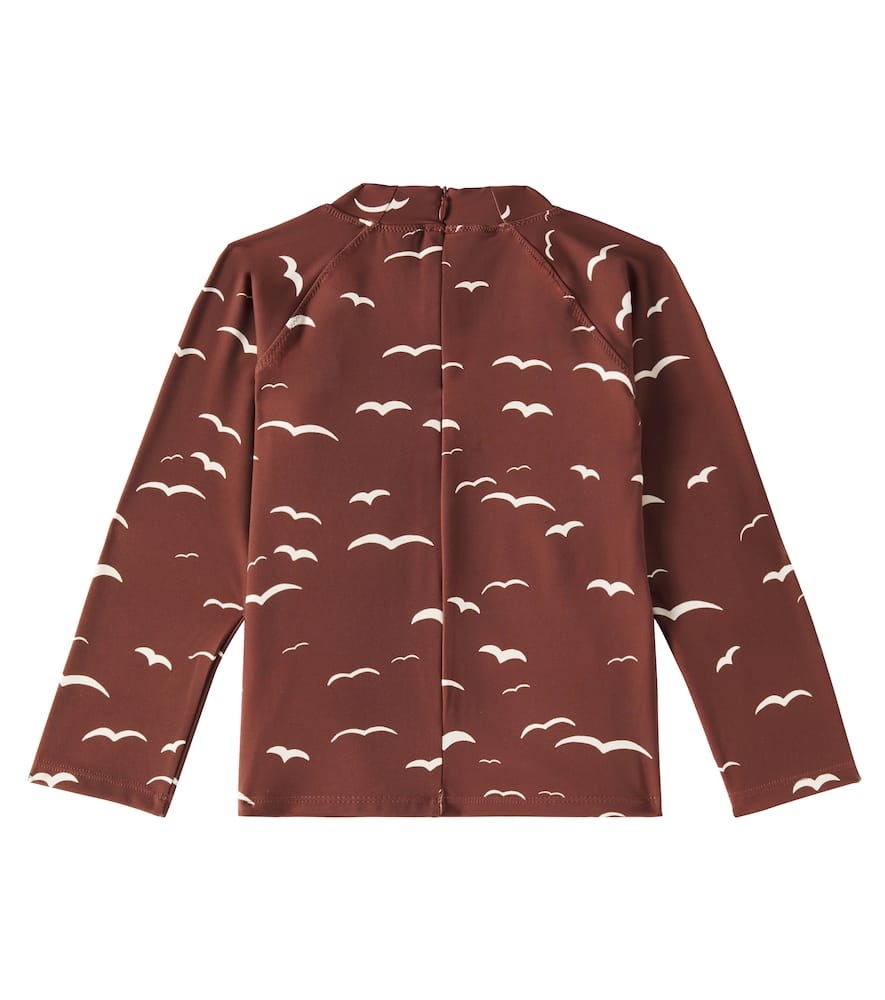 Mini Rodini Seagull Rashguard Top In Brown
