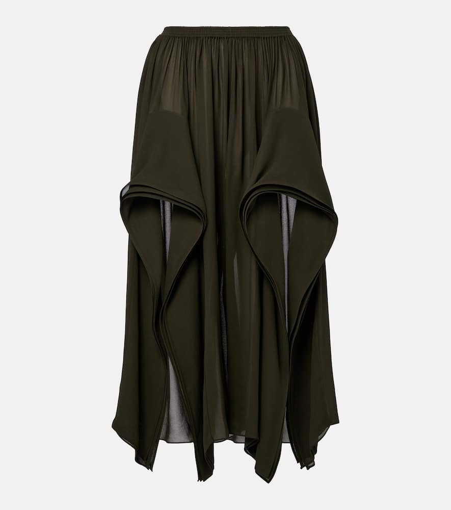 Alaïa Ruffled georgette wide-leg pants