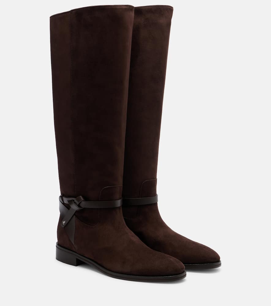 Jimmy Choo Suede Lawton Kb Flat Boots Women