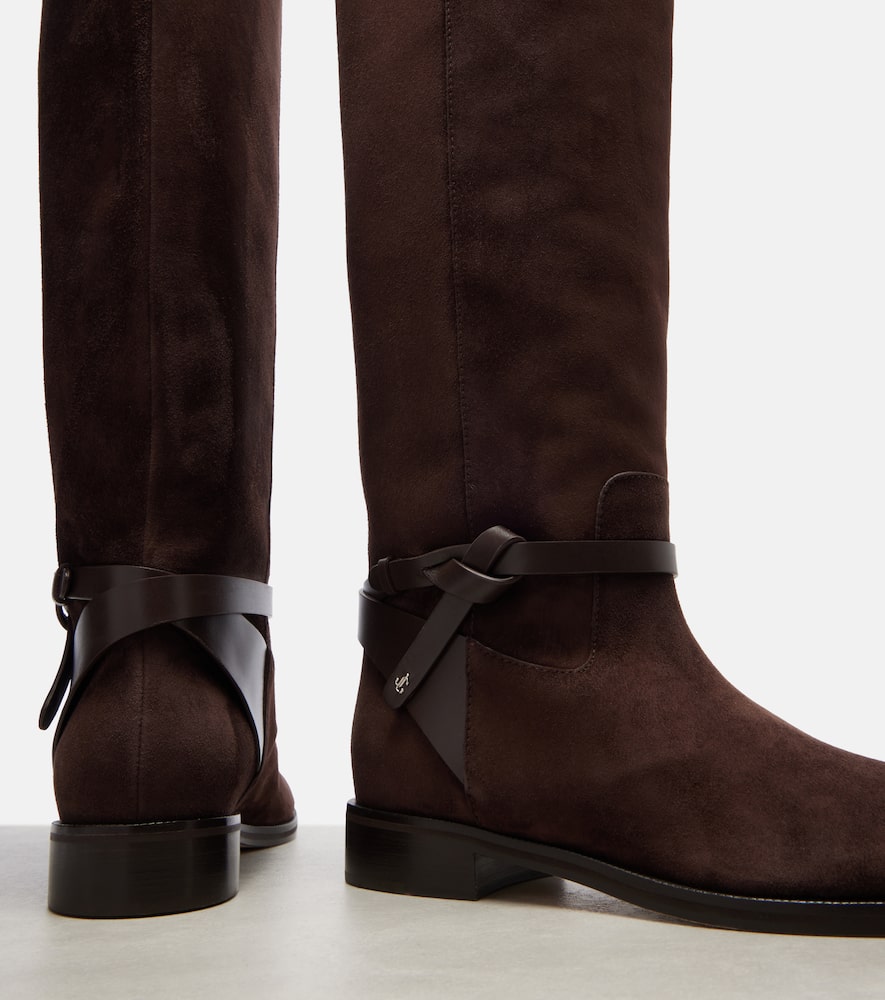 Jimmy Choo Suede Lawton Kb Flat Boots Women
