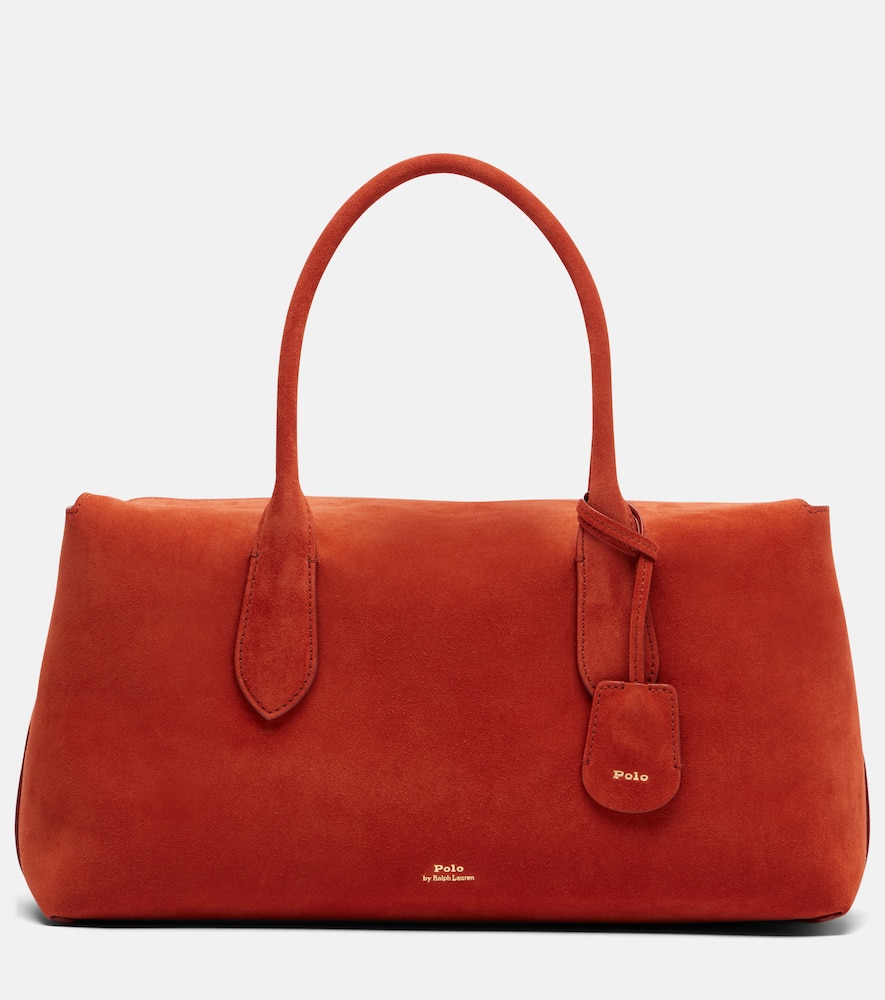Polo Ralph Lauren Bellport Medium Suede Tote Bag In Orange