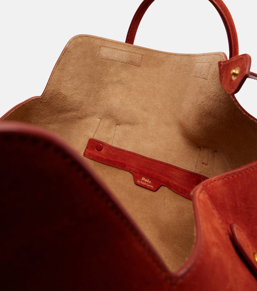 Polo Ralph Lauren Bellport Medium Suede Tote Bag In Orange