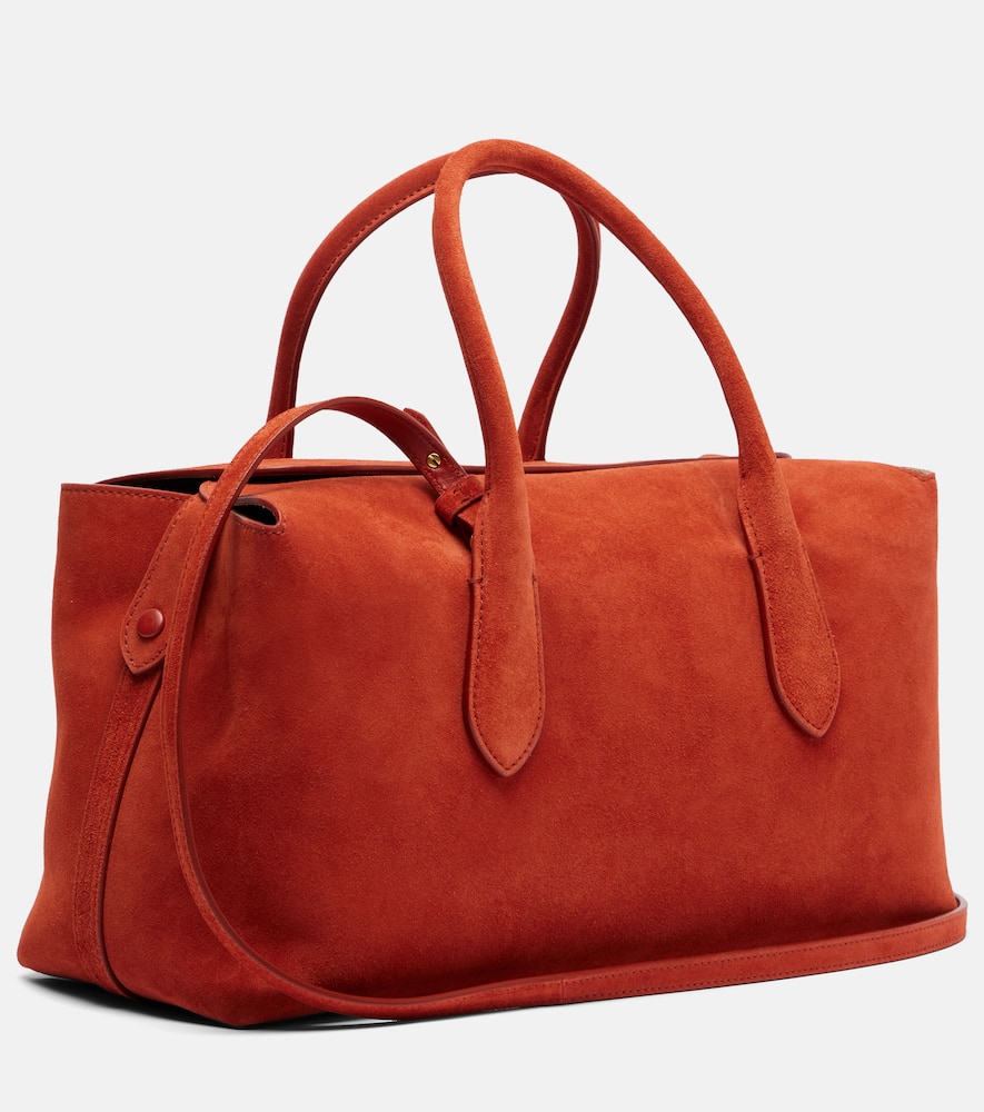 Polo Ralph Lauren Bellport Medium Suede Tote Bag In Orange