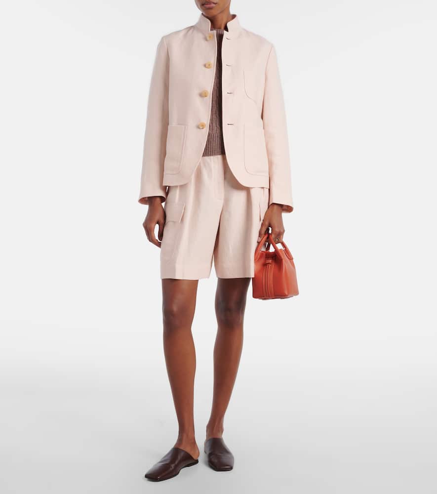 Loro Piana Bale Mini Leather Tote Bag In Orange