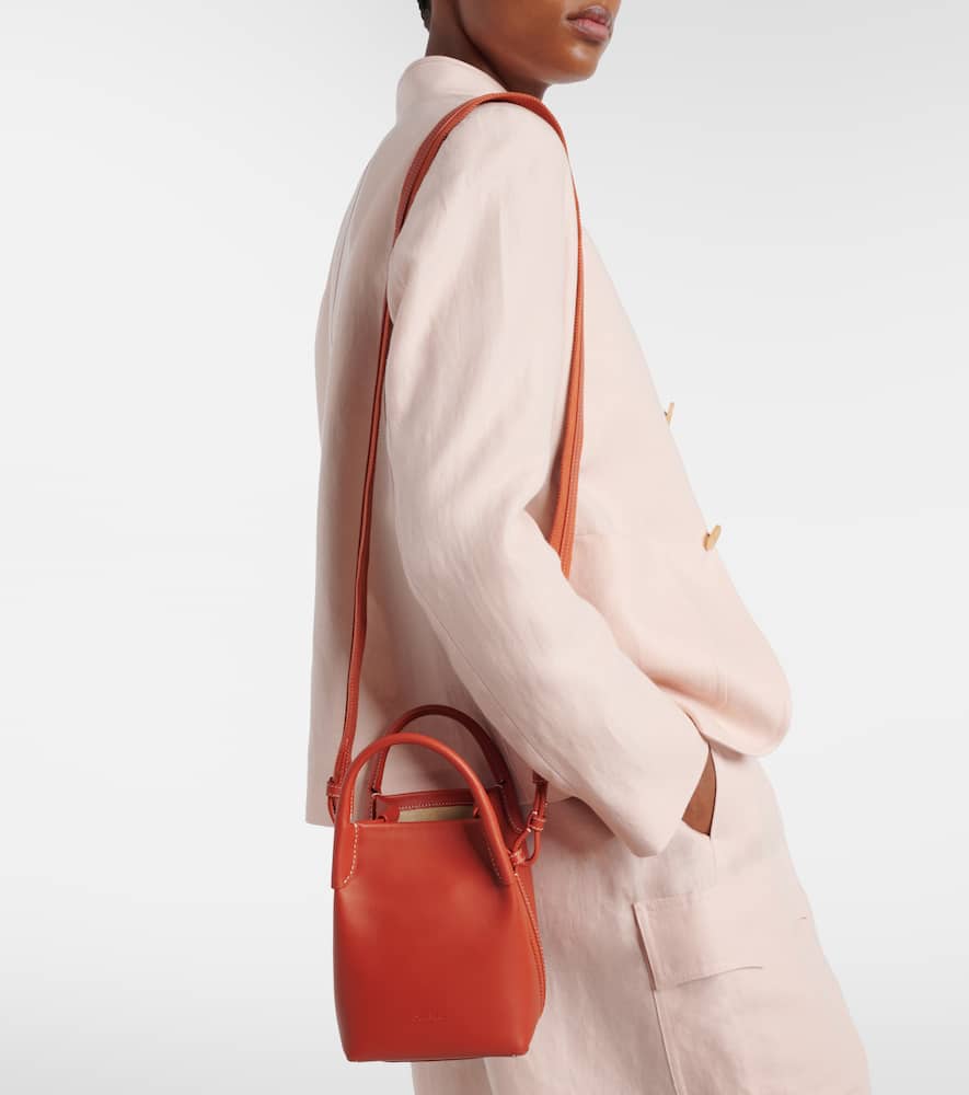 Loro Piana Bale Mini Leather Tote Bag In Orange