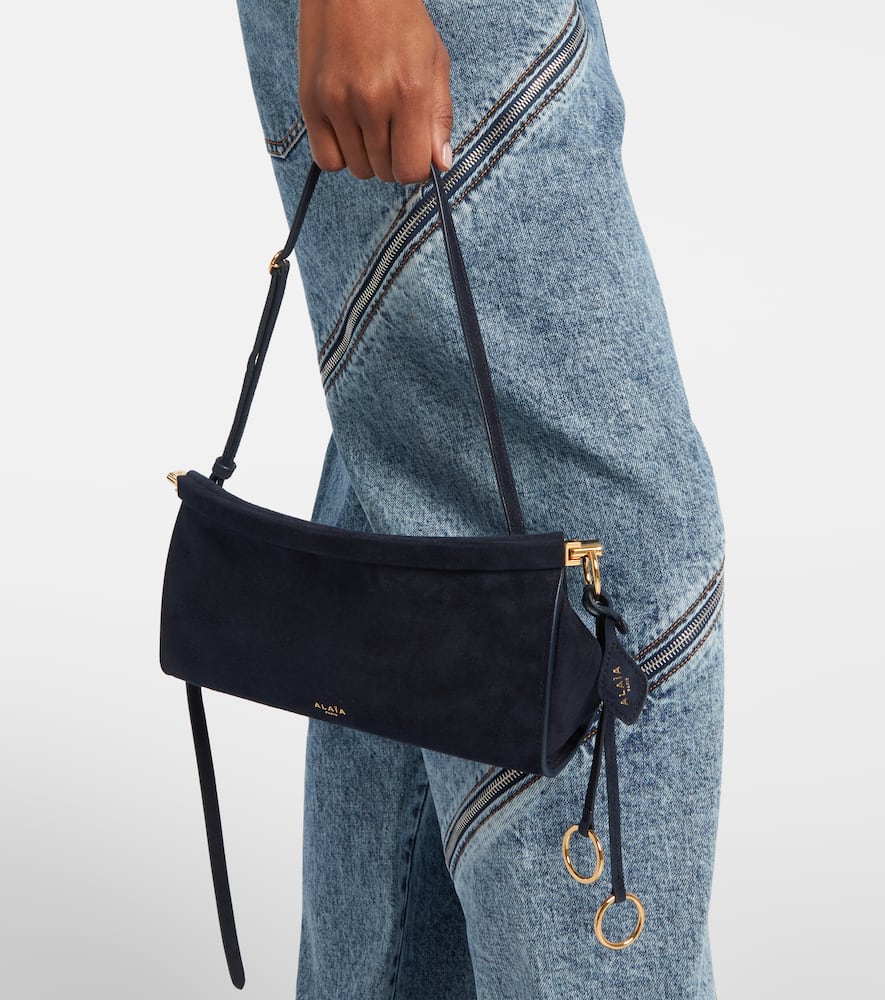 Alaïa Le Click Small Suede Shoulder Bag In Blue