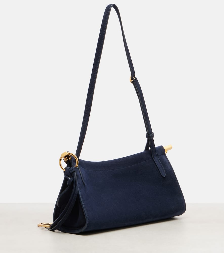 Alaïa Le Click Small Suede Shoulder Bag In Blue
