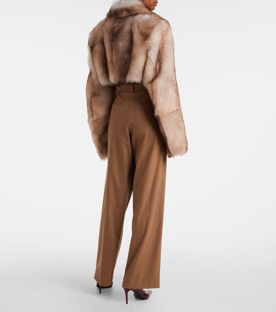 Khaite August High-rise Wool Straight Pants In Brown