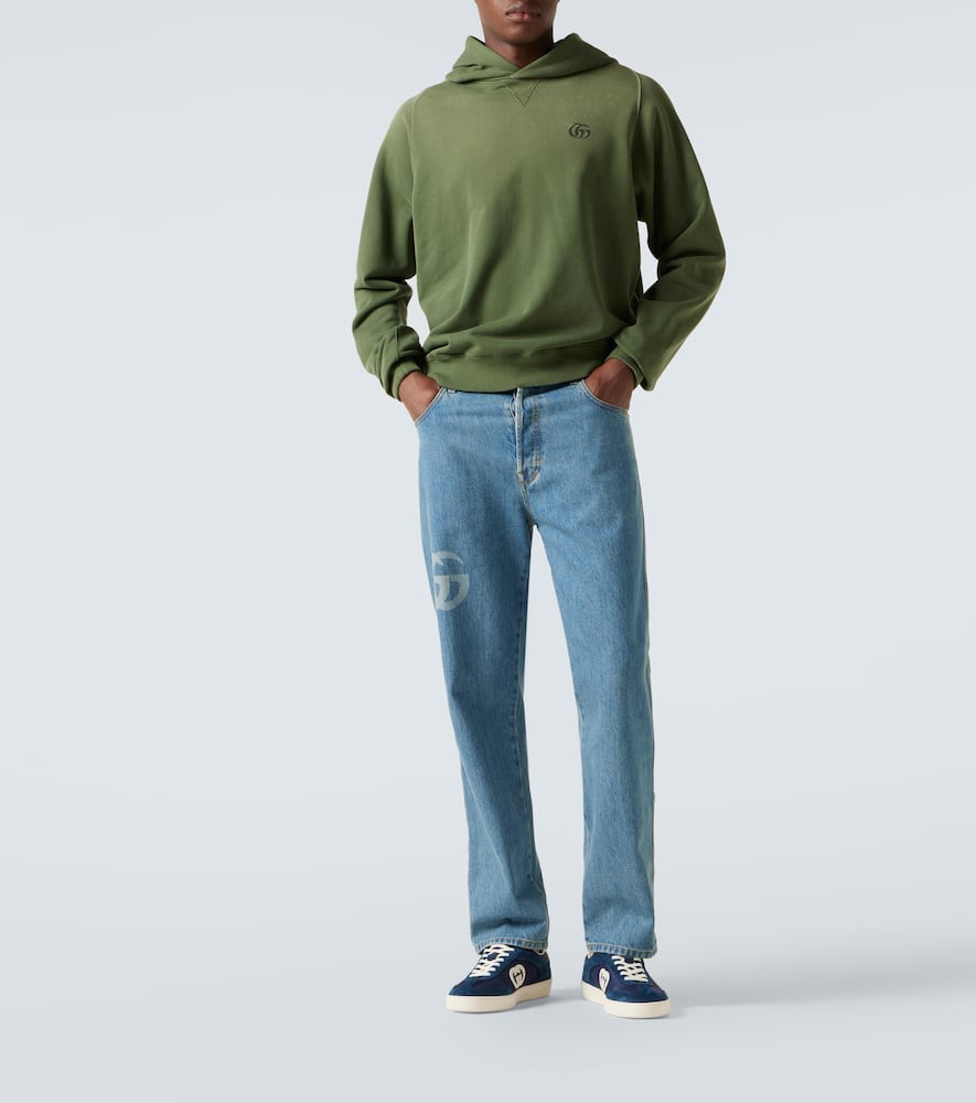 Gucci G75 Suede And Canvas Sneakers In Blue