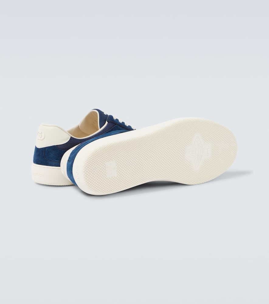 Gucci G75 Suede And Canvas Sneakers In Blue
