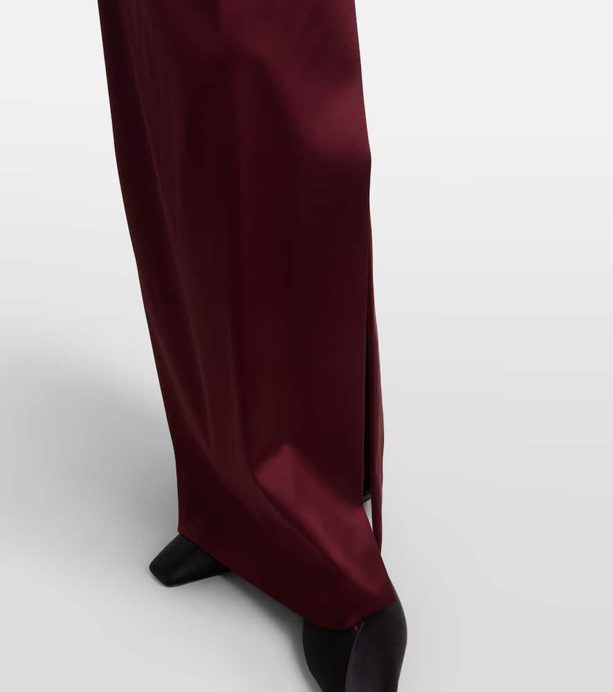 Max Mara Opaco Off-shoulder Maxi Dress In Burgundy