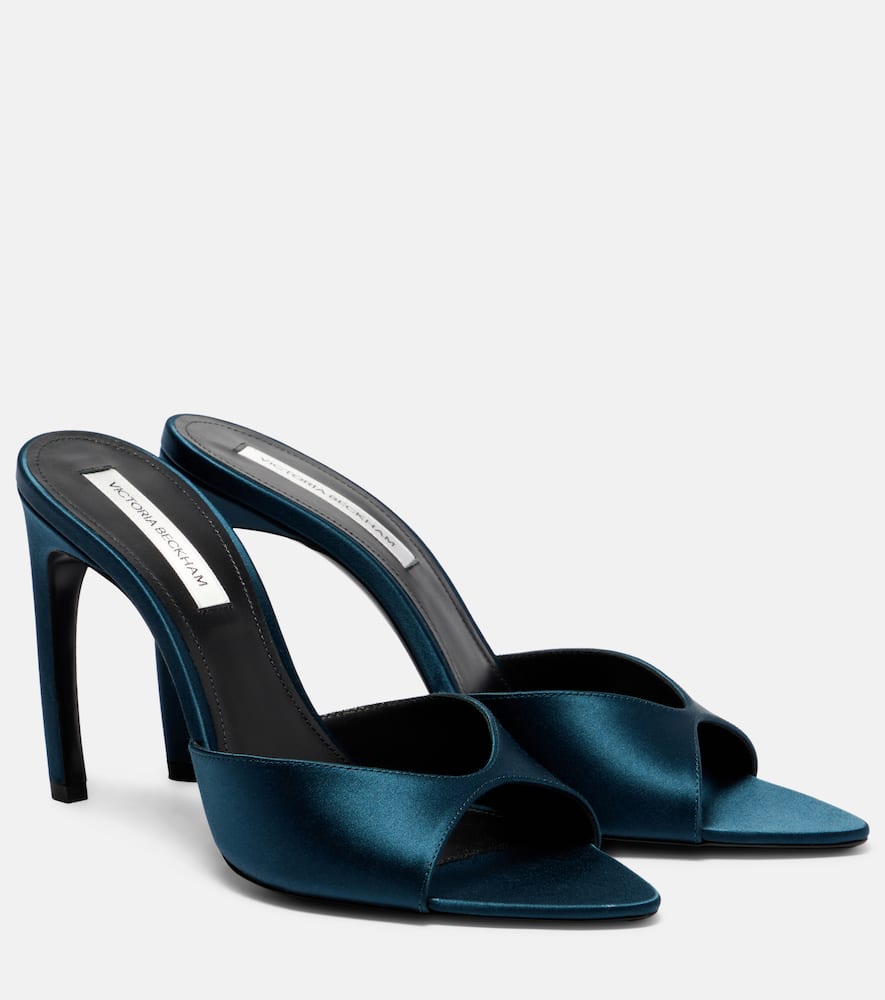 Victoria Beckham Harlow 100 Satin Mules In Blue