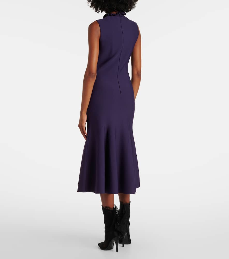 Alexander Mcqueen Mcqueen Lace Panel Flared Midi Dress In Purple