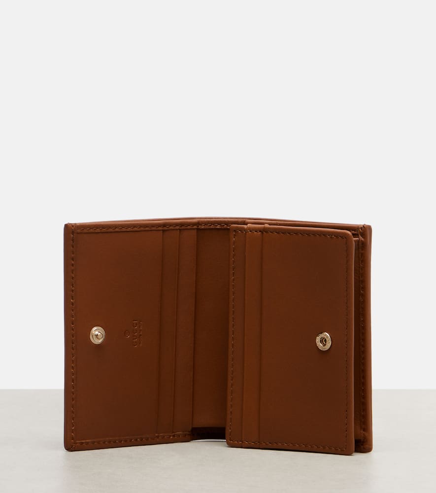 Gucci Horsebit 1955 Leather-trimmed Wallet In Sand
