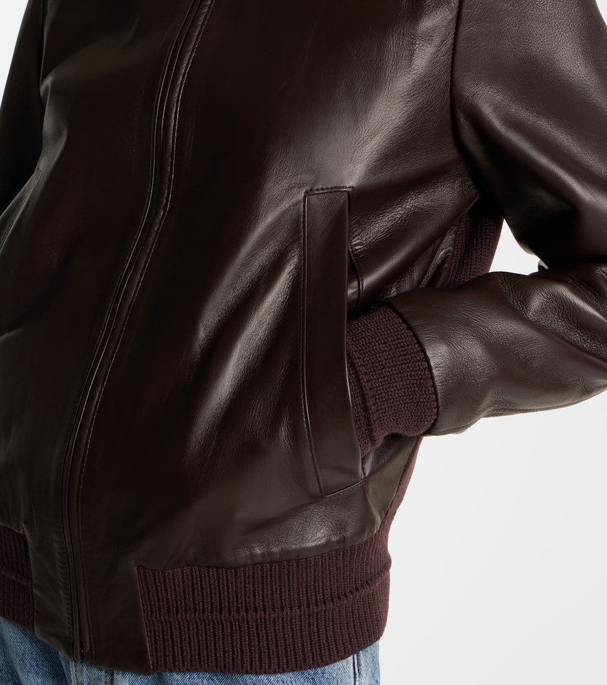 Proenza Schouler Elenora Wool-trimmed Leather Jacket In Brown