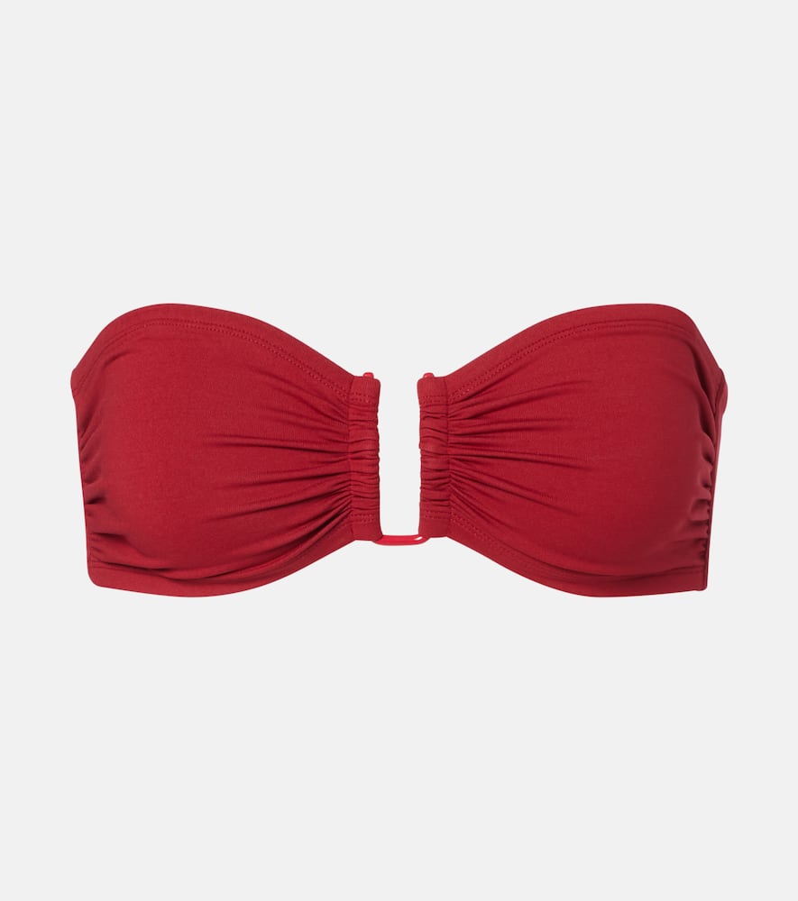 Eres Show Ruched-bandeau Bikini Top In Red