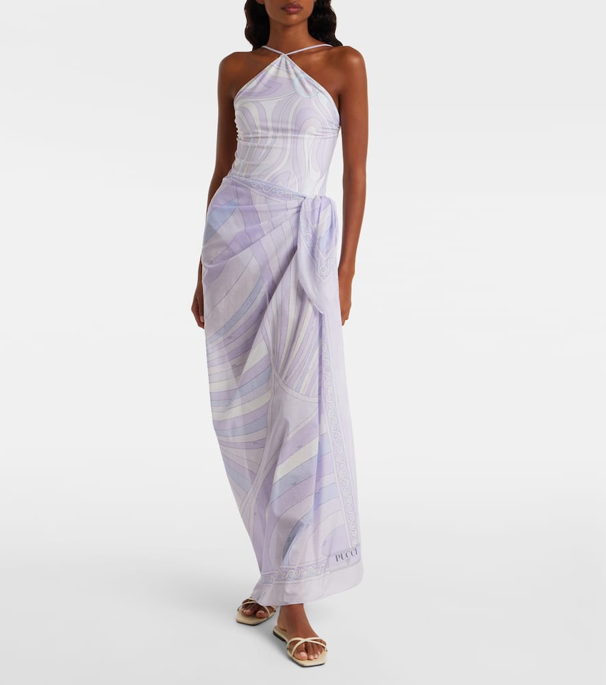 Pucci Iride Cotton Beach Cover-up In Purple