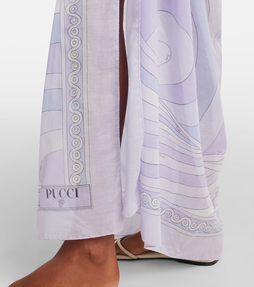 Pucci Iride Cotton Beach Cover-up In Purple