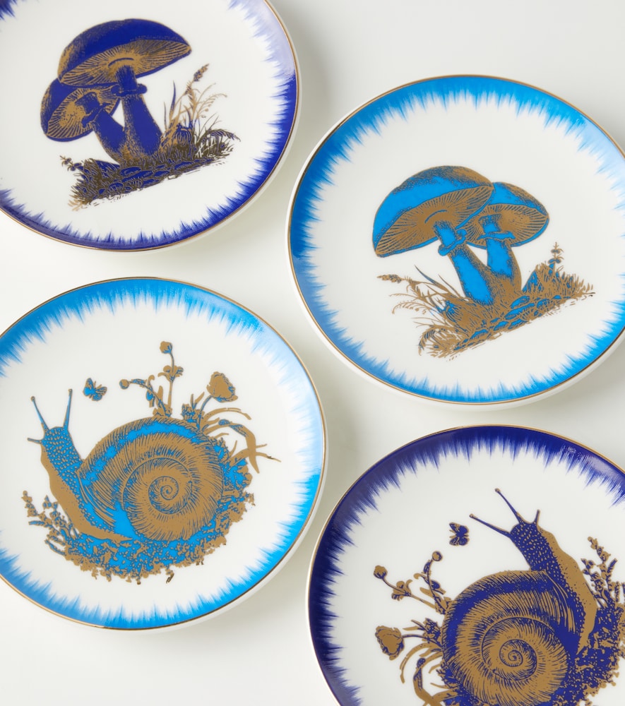  Jonathan Adler Jonathan Adler Botanist Set Of 4 Porcelain Coasters 