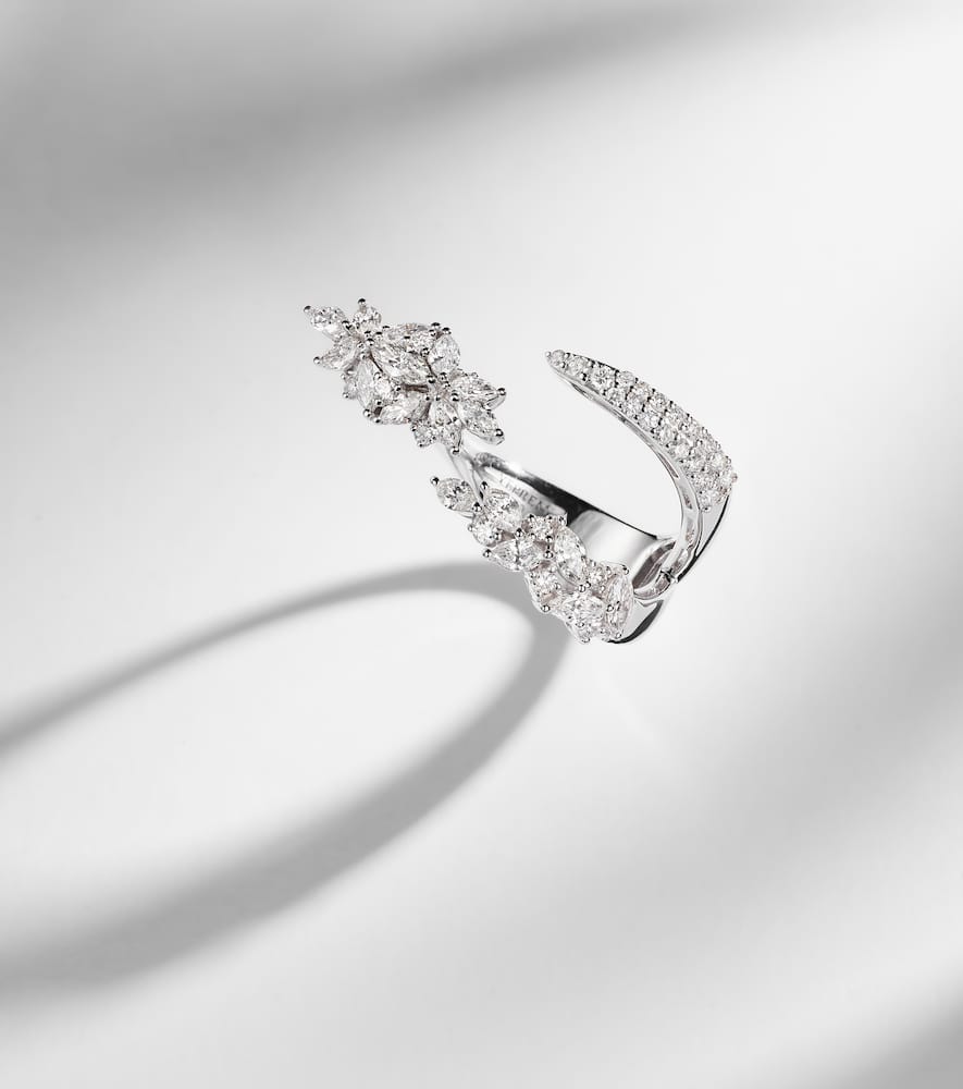 Yeprem Y-not 18kt White Gold Ring With Diamonds In Metallic