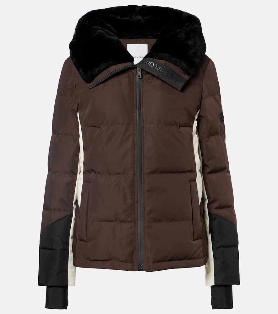 Yves Salomon 64cm Down-filled Jacket In Brown