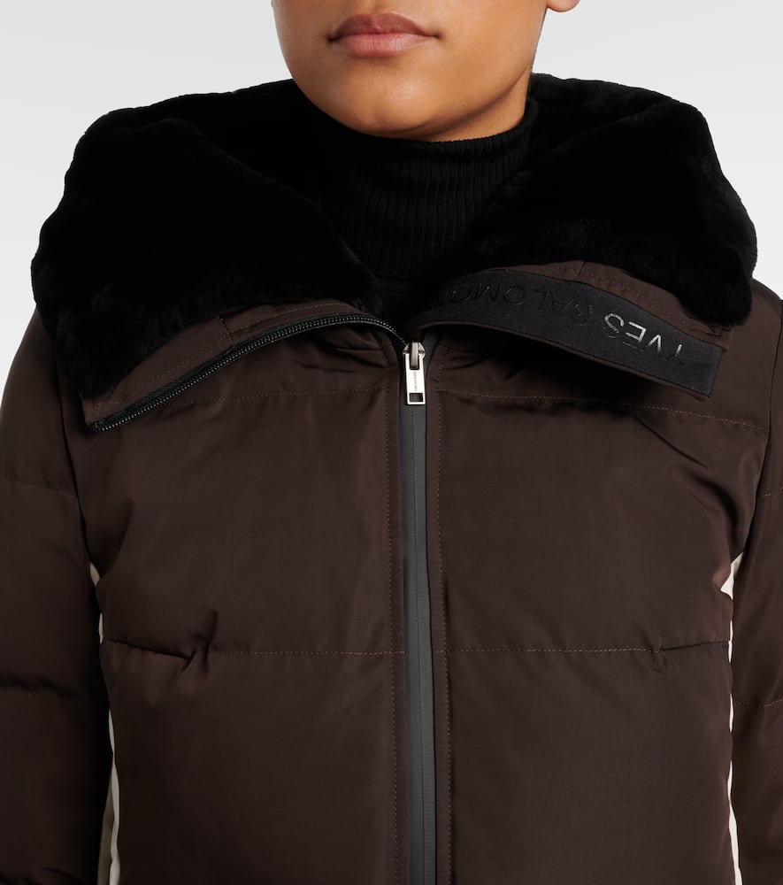 Yves Salomon 64cm Down-filled Jacket In Brown