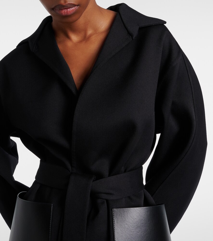  Alaia Alaïa Jacke Aus Schurwolle Mit Leder 