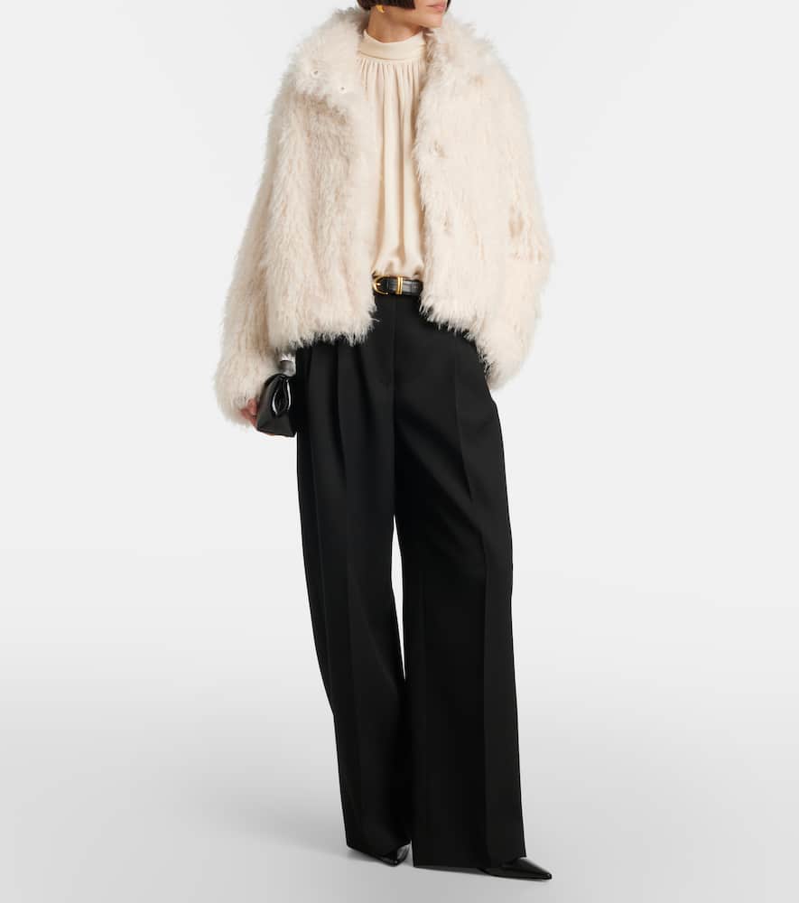 Vince Shaggy Faux Fur Jacket In Neutral