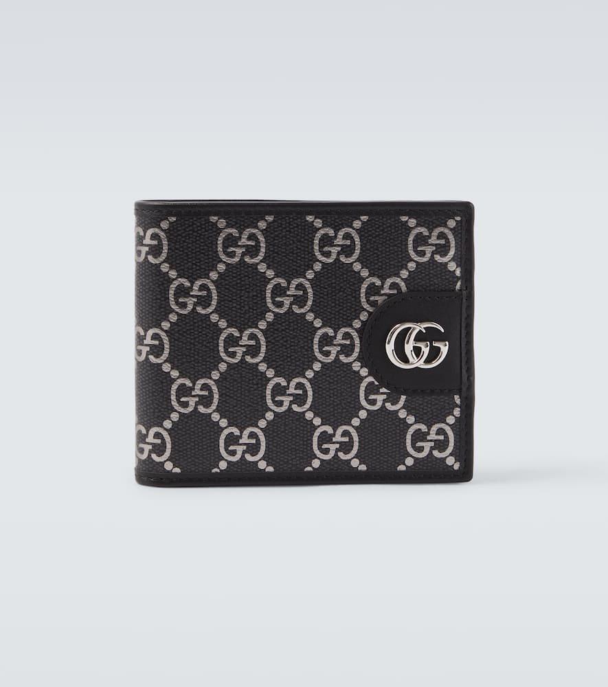 Gucci Gg Leather-trimmed Bifold Wallet In Black