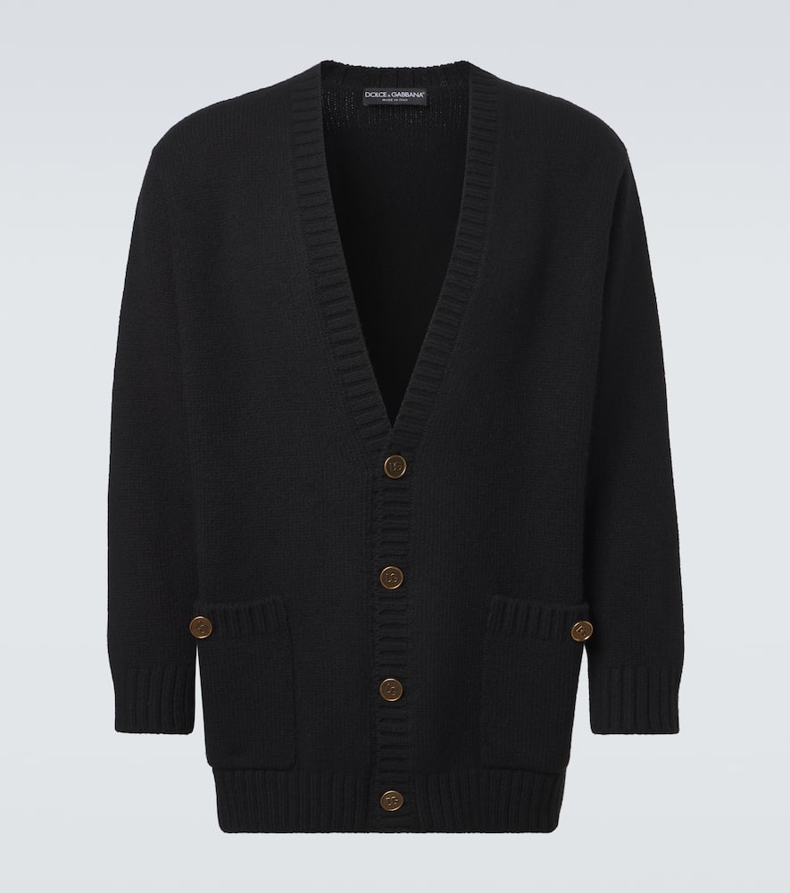 Dolce & Gabbana Dg Wool-blend Cardigan In Black