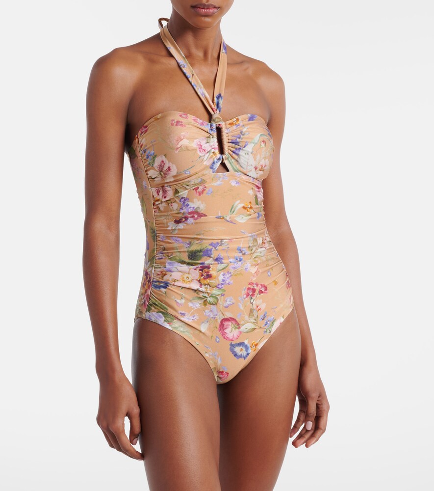 Zimmermann Patience floral halterneck swimsuit