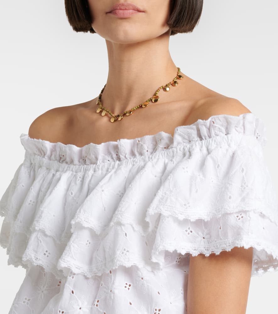 Melissa Odabash Ruth Broderie Anglaise Cotton Crop Top In White