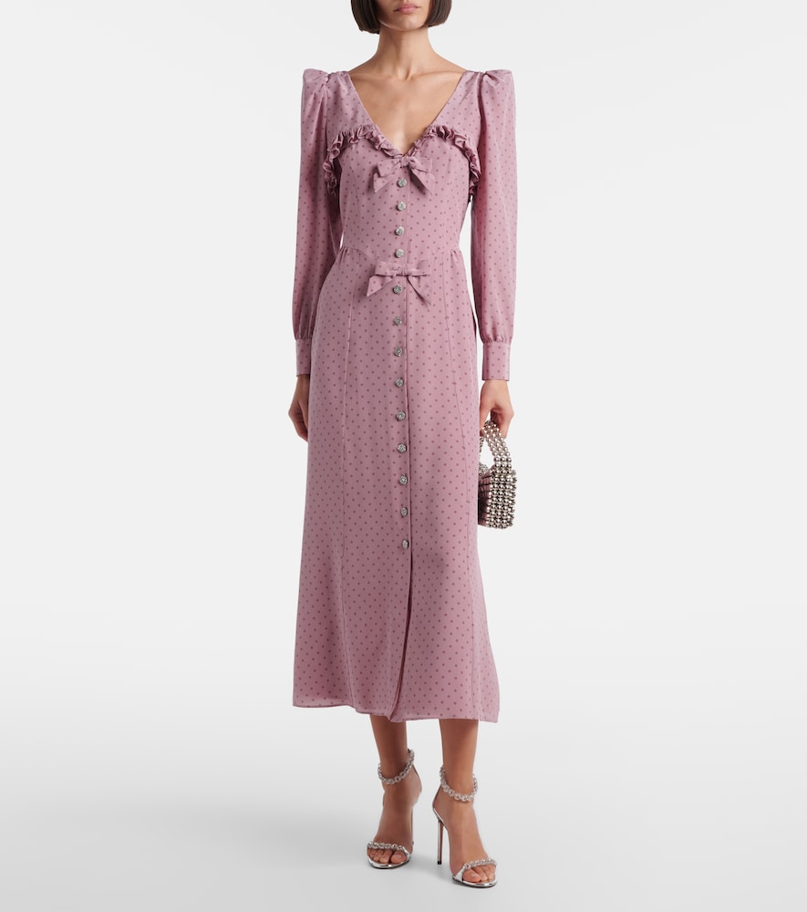  Alessandra Rich Alessandra Rich Midikleid Aus Seide 