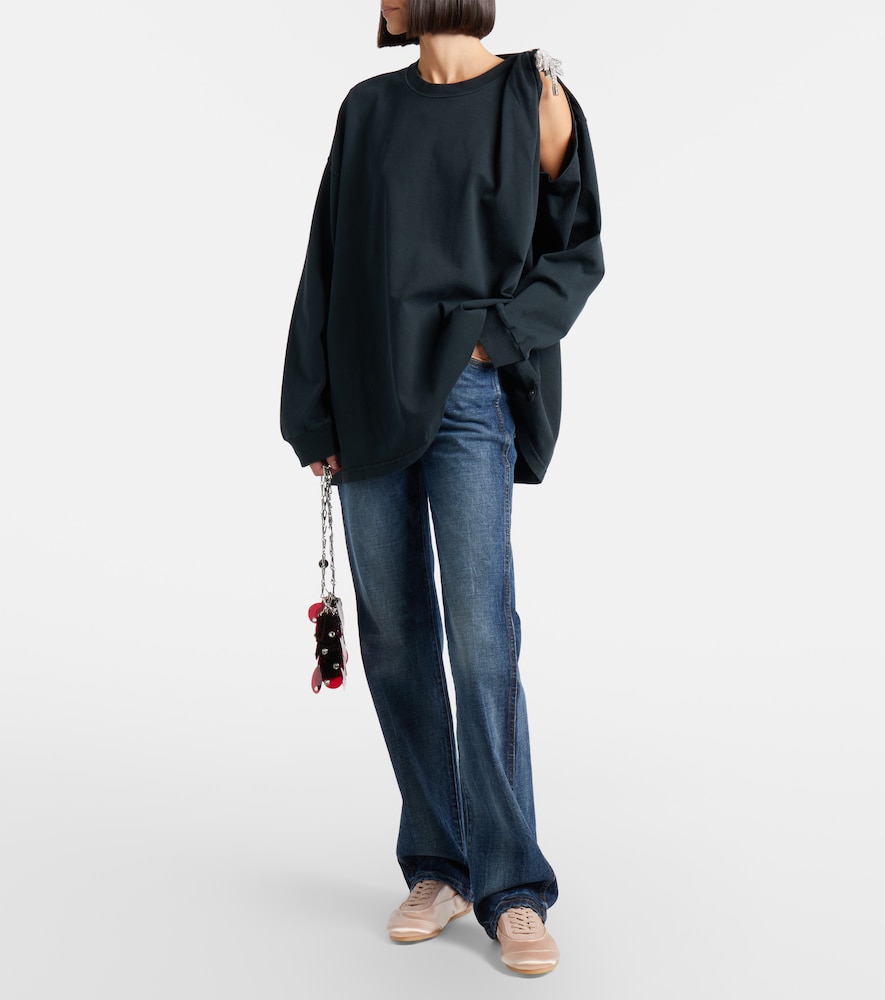  Area Area Embellished Cotton Jersey T-shirt 