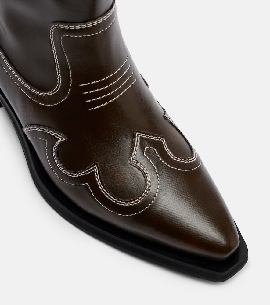  Ganni Ganni Embroidered Cowboy Boots 
