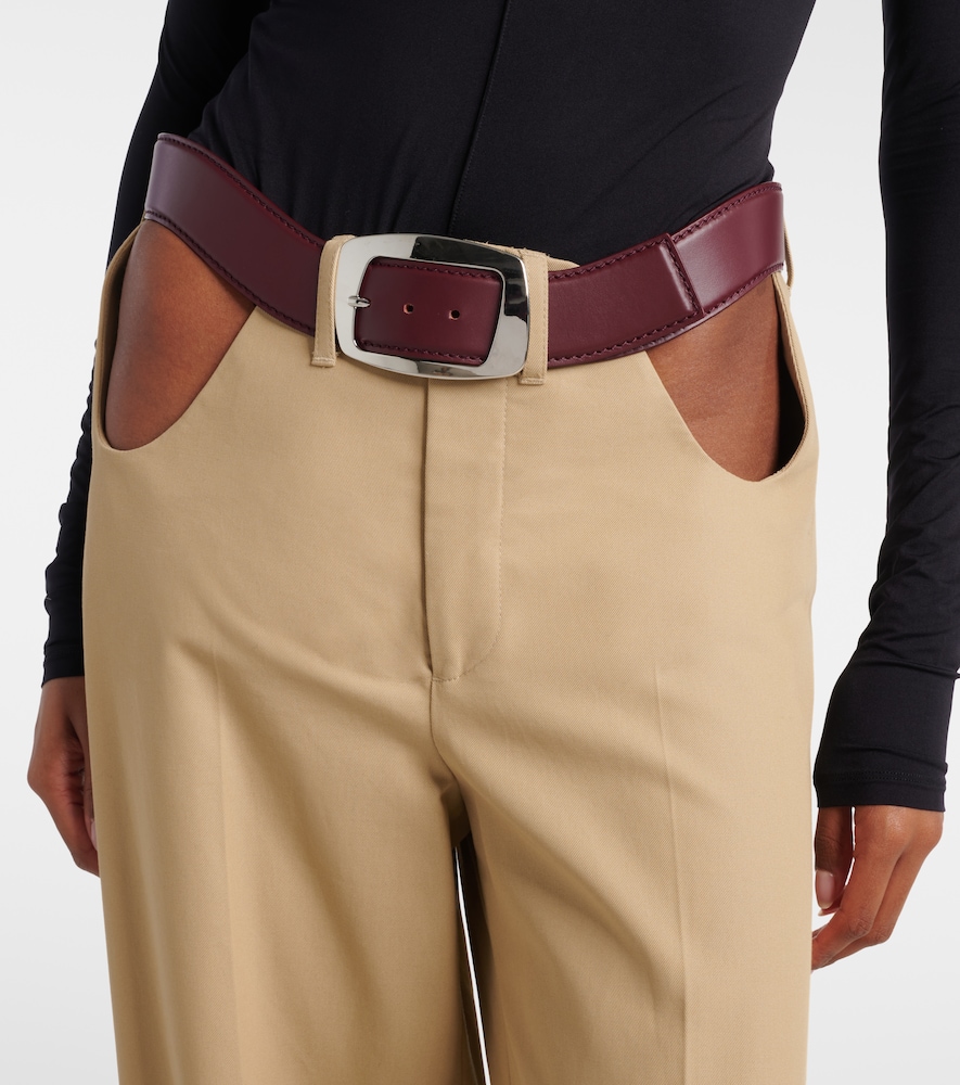 Cutout Cotton Wide-Leg Pants
