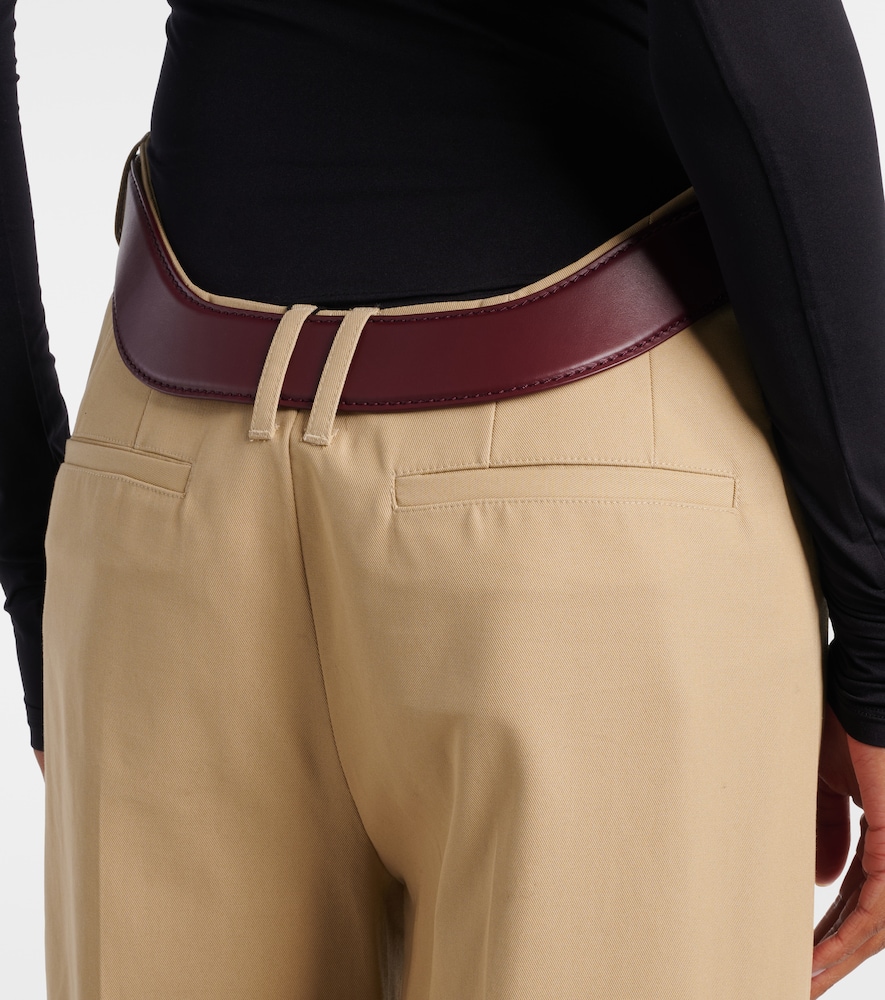 Cutout Cotton Wide-Leg Pants