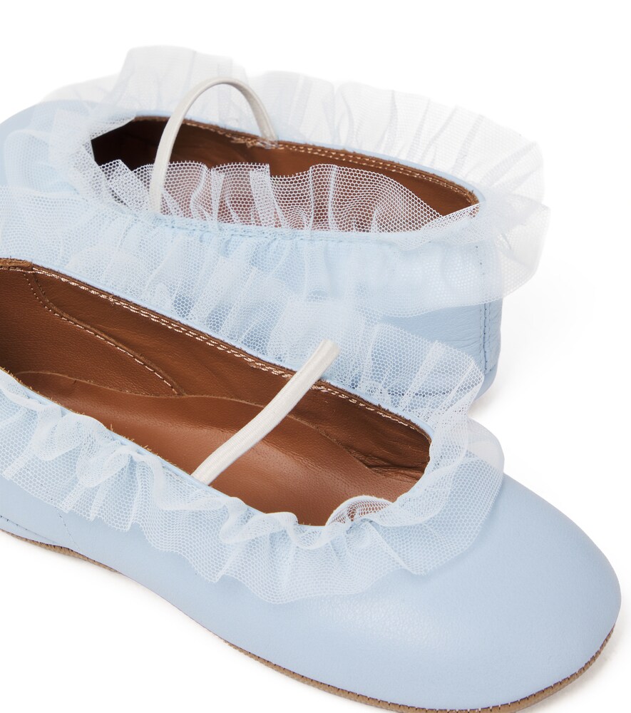  Pepe Pèpè Ballerinas Aus Leder Mit Tüll 