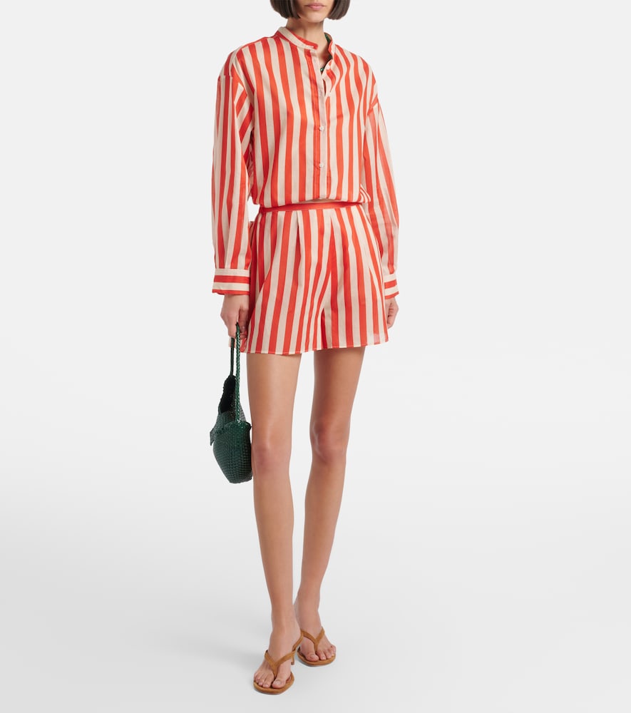 Eres Twins striped cotton voile shorts